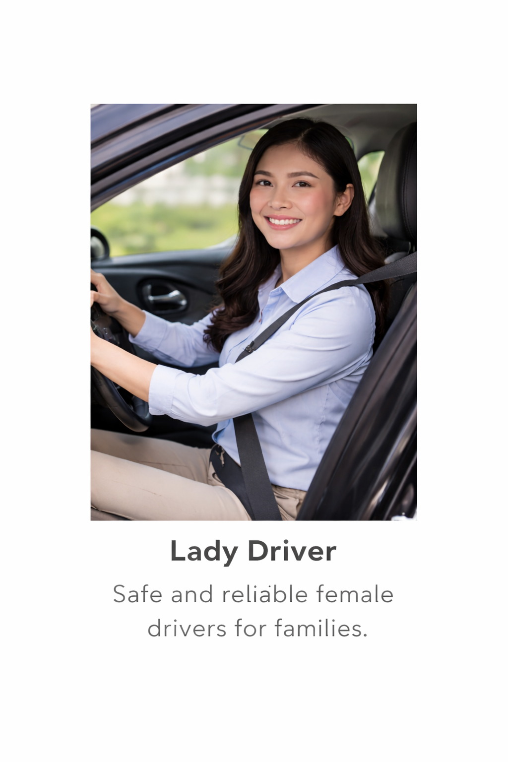 Lady driver position